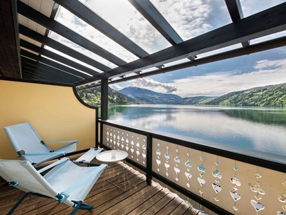 Hotels am See - Art des Seezugangs: hoteleigener Steg - Ausblick auf den Millstätter See - Seeglück Hotel Forelle**** S Millstatt