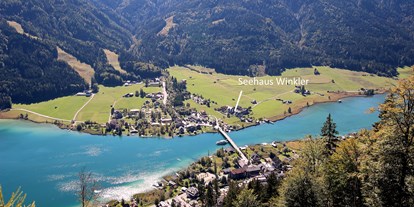Hotels am See - Liegewiese direkt am See - Kärnten - Lage am Südufer des Weissensees - Seehaus Winkler