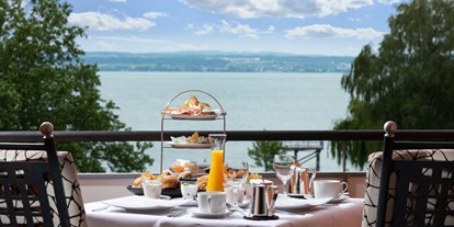 Hotels am See - Bettgrößen: Queen Size Bett - Balkon See-Alpenblick - Romantik Hotel RESIDENZ AM SEE