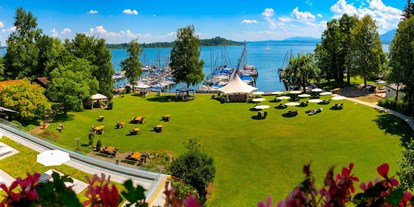Hotels am See - Garten mit Seezugang - Bayern - Yachthotel Chiemsee