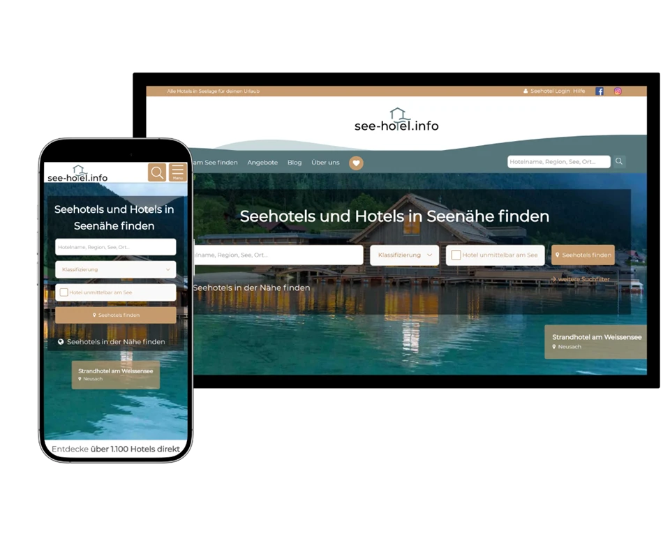 Mockups der Suchseite