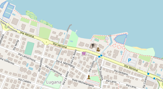 Seehotel auf Satellitenbild