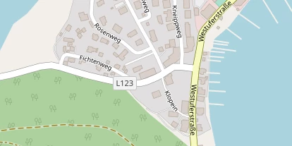 Seehotel auf Satellitenbild