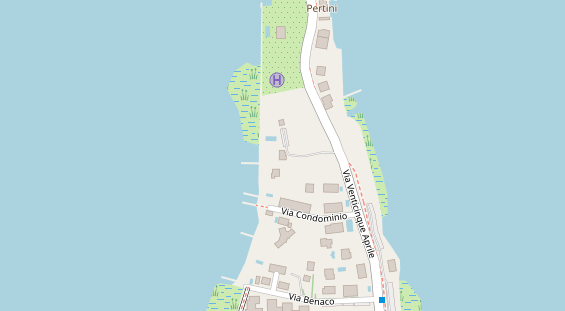 Seehotel auf Satellitenbild