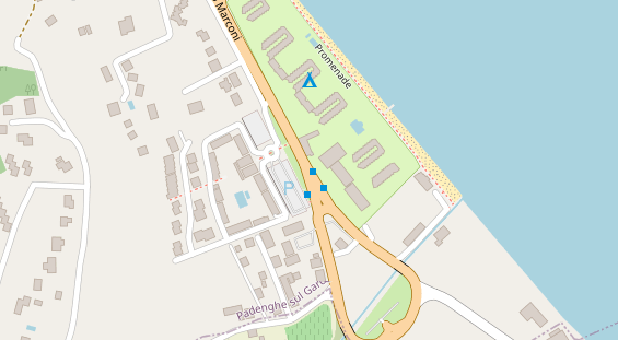 Seehotel auf Satellitenbild