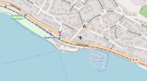 Seehotel auf Satellitenbild