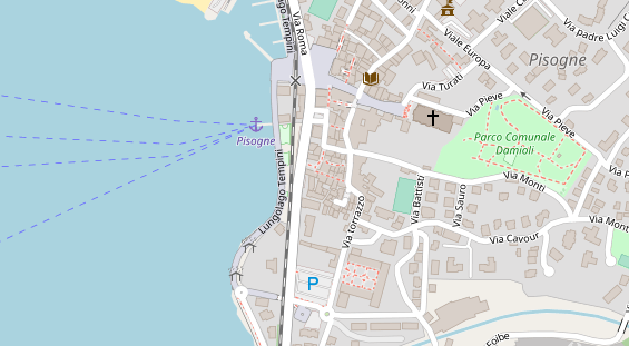 Seehotel auf Satellitenbild