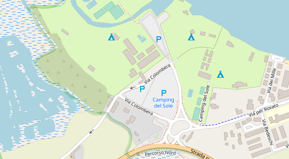 Seehotel auf Satellitenbild