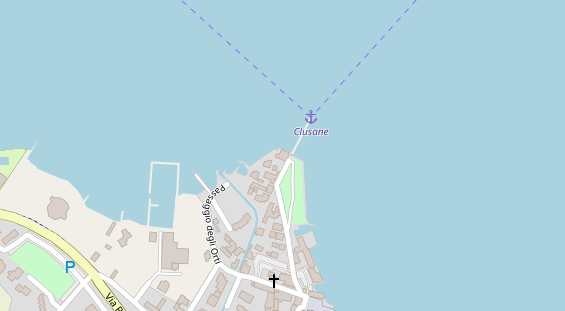 Seehotel auf Satellitenbild