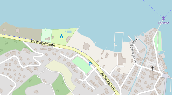 Seehotel auf Satellitenbild