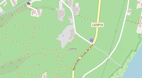 Seehotel auf Satellitenbild