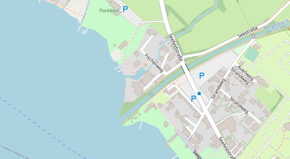 Seehotel auf Satellitenbild