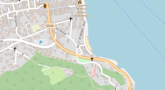 Seehotel auf Satellitenbild