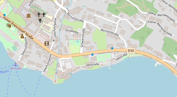 Seehotel auf Satellitenbild