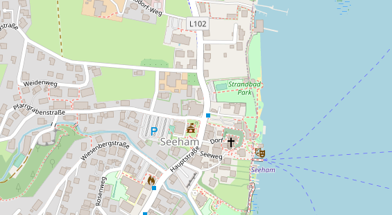 Seehotel auf Satellitenbild