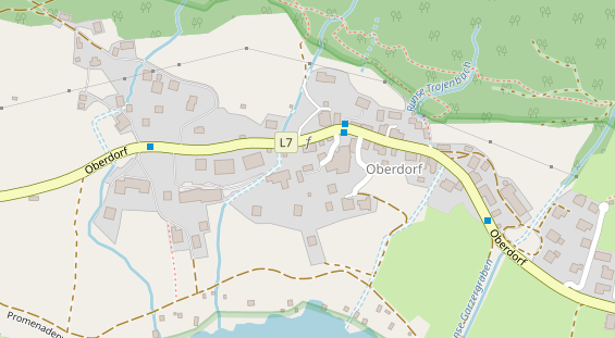 Seehotel auf Satellitenbild