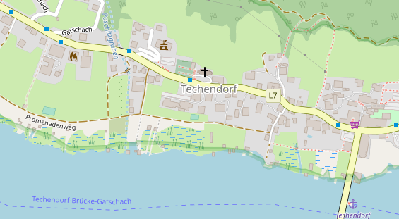 Seehotel auf Satellitenbild