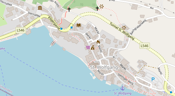 Seehotel auf Satellitenbild