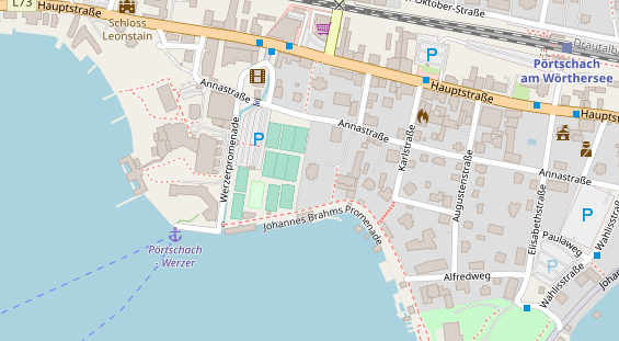 Seehotel auf Satellitenbild