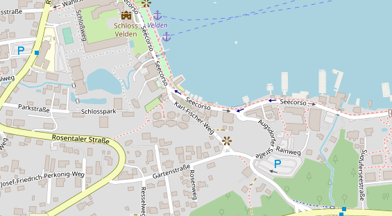 Seehotel auf Satellitenbild