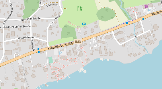 Seehotel auf Satellitenbild