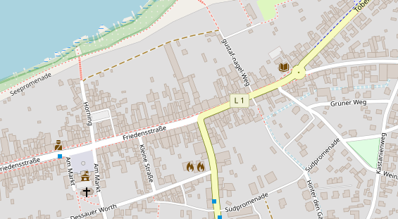 Seehotel auf Satellitenbild