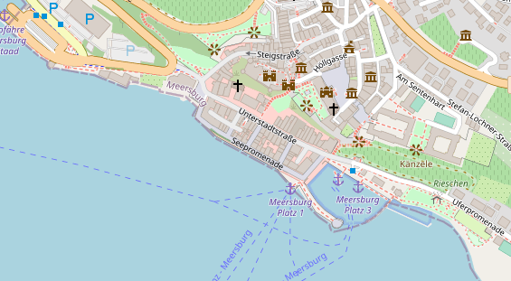 Seehotel auf Satellitenbild