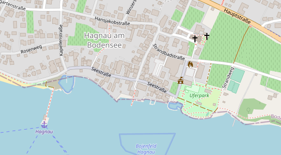 Seehotel auf Satellitenbild