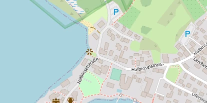 Seehotel auf Satellitenbild