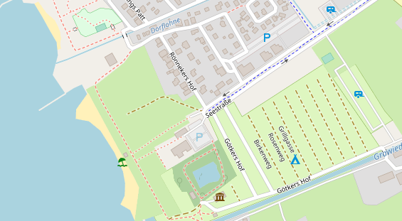 Seehotel auf Satellitenbild