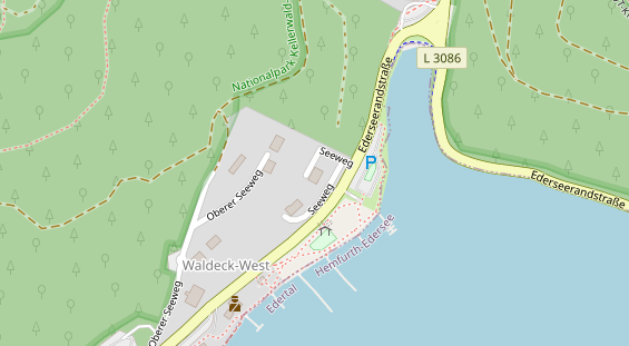 Seehotel auf Satellitenbild