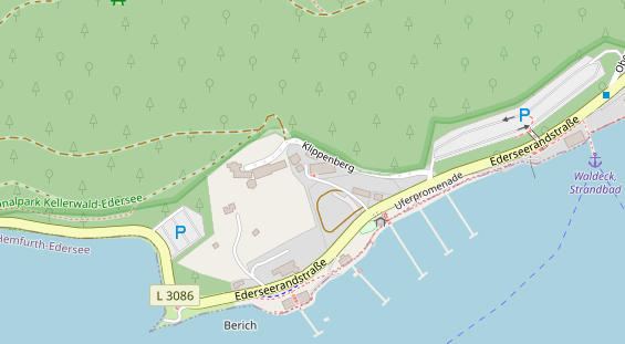 Seehotel auf Satellitenbild