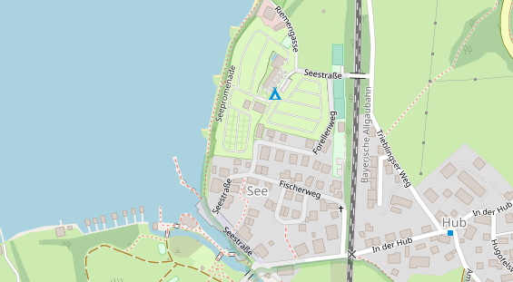 Seehotel auf Satellitenbild