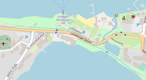 Seehotel auf Satellitenbild