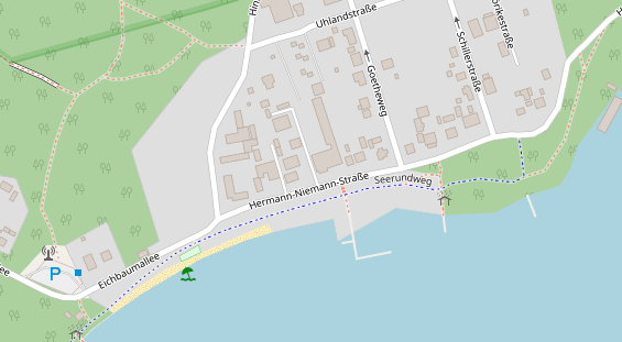 Seehotel auf Satellitenbild