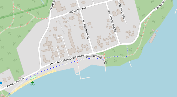 Seehotel auf Satellitenbild