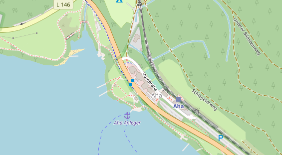 Seehotel auf Satellitenbild