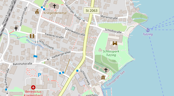 Seehotel auf Satellitenbild