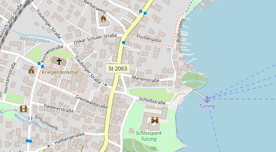 Seehotel auf Satellitenbild