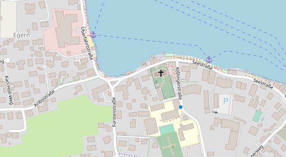 Seehotel auf Satellitenbild