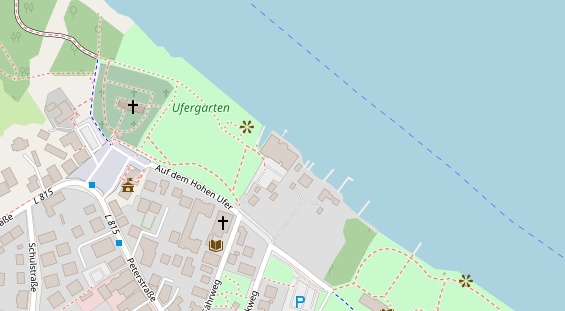 Seehotel auf Satellitenbild