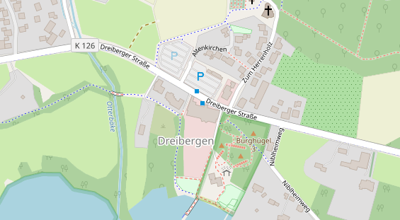 Seehotel auf Satellitenbild