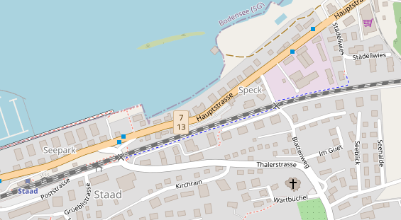 Seehotel auf Satellitenbild