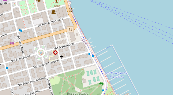 Seehotel auf Satellitenbild