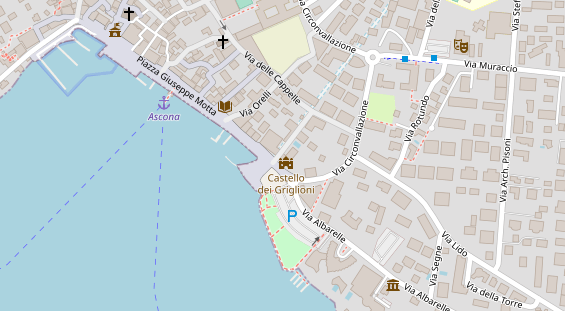 Seehotel auf Satellitenbild