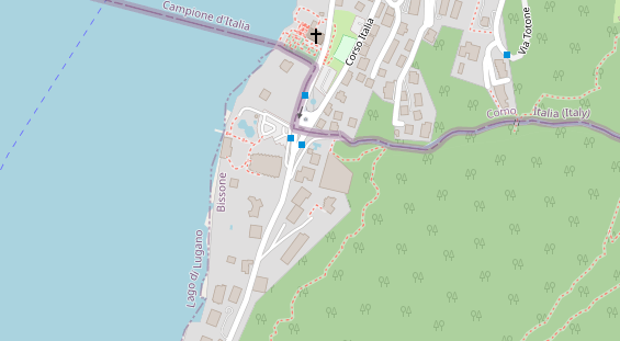 Seehotel auf Satellitenbild