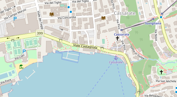 Seehotel auf Satellitenbild