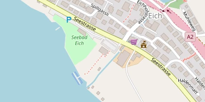 Seehotel auf Satellitenbild