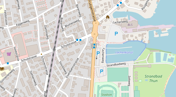 Seehotel auf Satellitenbild