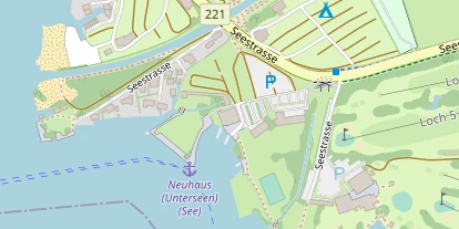 Seehotel auf Satellitenbild